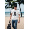 White t-shirt with ninjia print