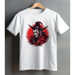 White t-shirt with samurai warrior