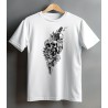 White t-shirt with skull and katana print
